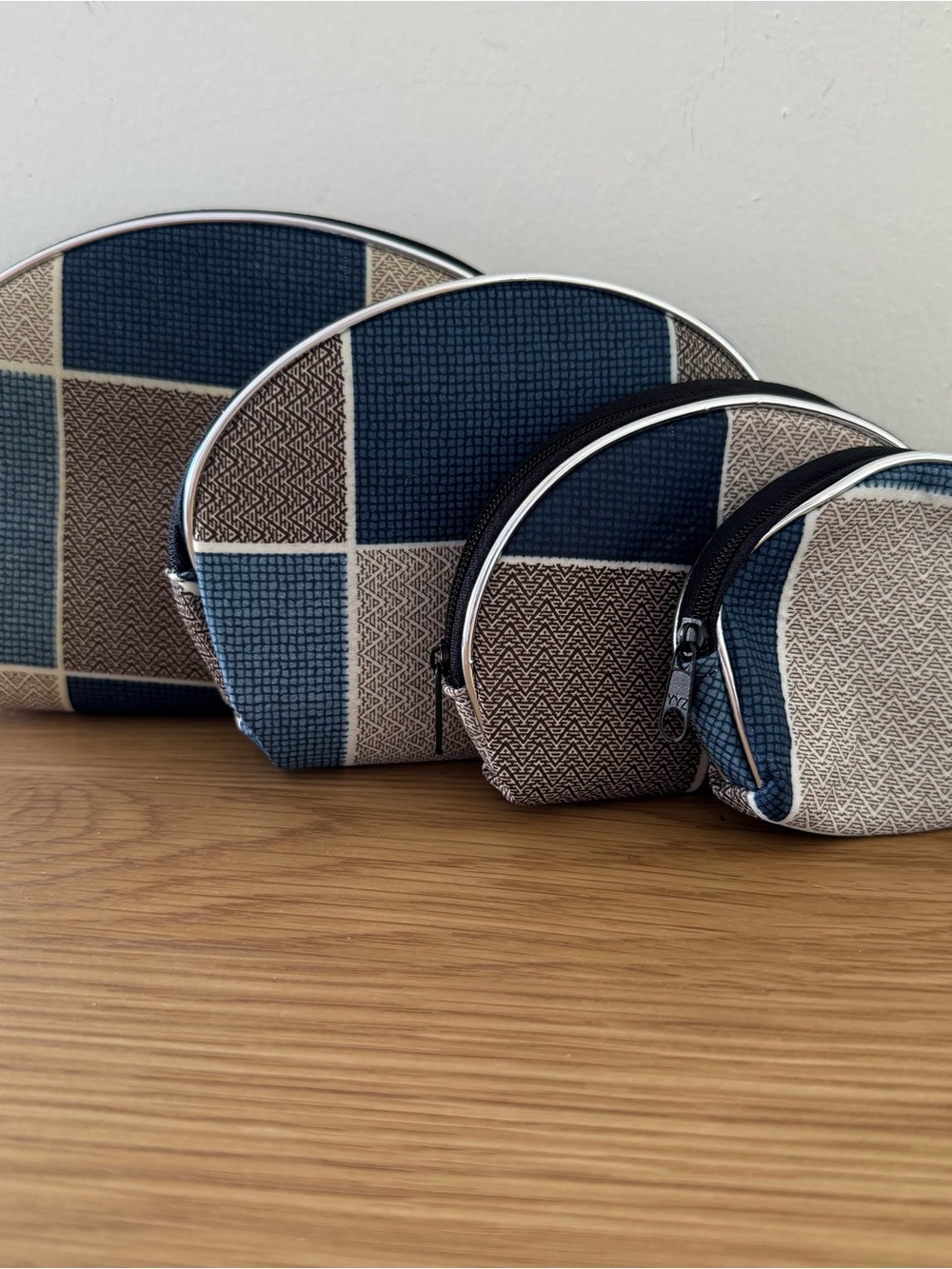 4 Piece Cosmetic Bag Set | Travel Makeup Organizer | Neutral Pattern